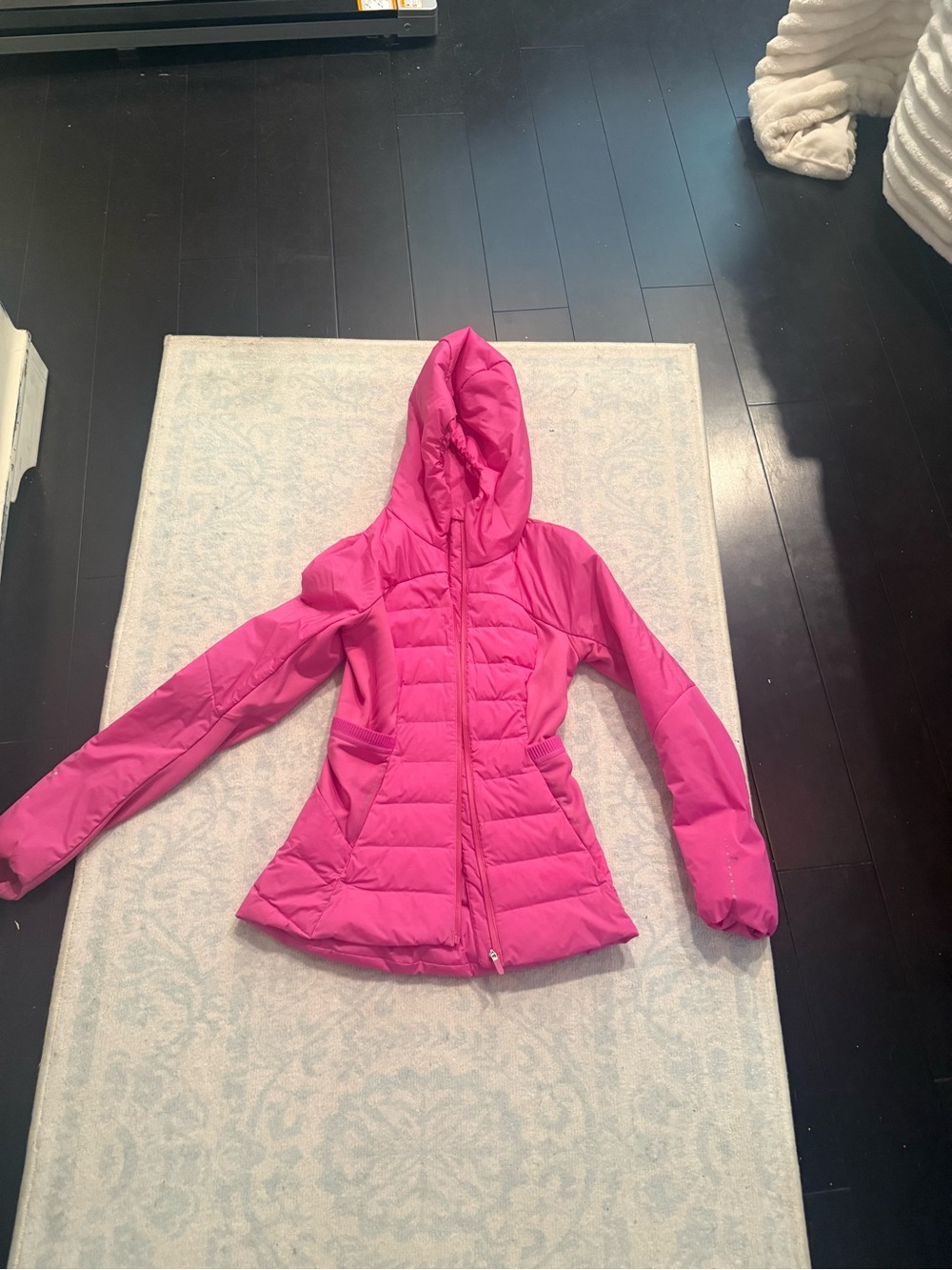 lululemon athletica Hot Pink Hooded Quilted Puffer Jacket